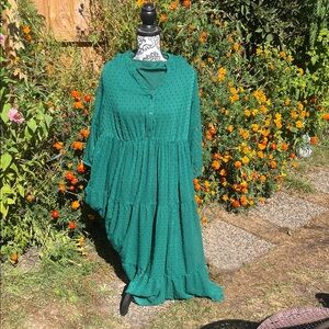 Torrid Teal Long Sleeve Dress